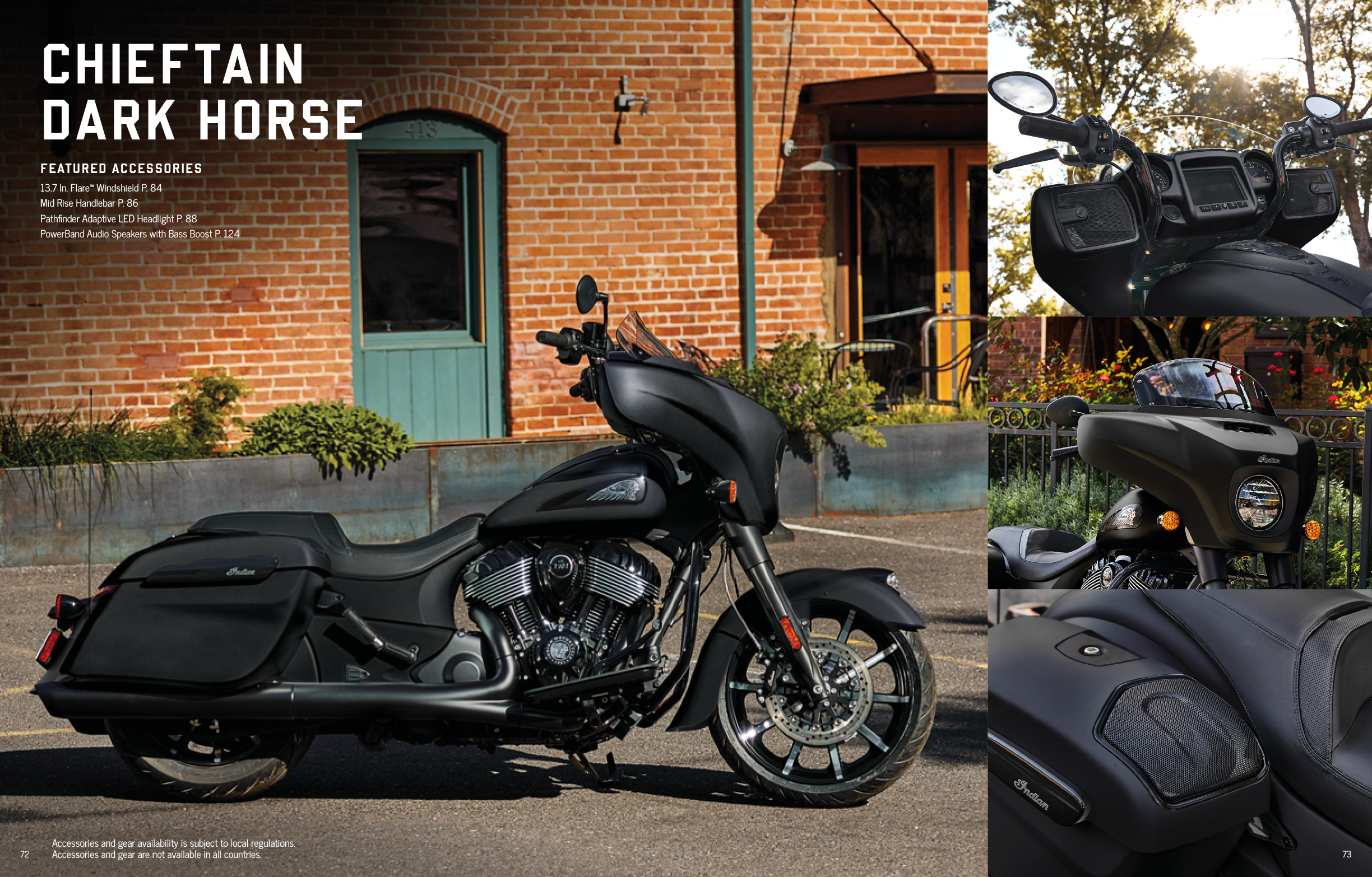 A magazine ad for a motorcycle with a side view and a front view. AI generated content